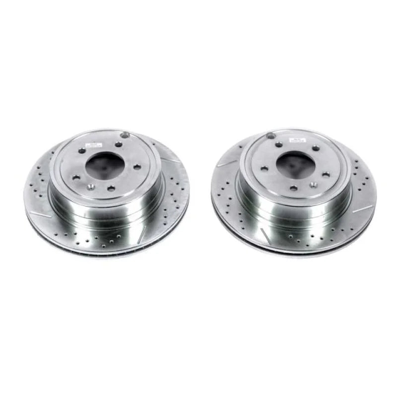 Power Stop Rear Evolution Drilled & Slotted Rotors - Main Product View
