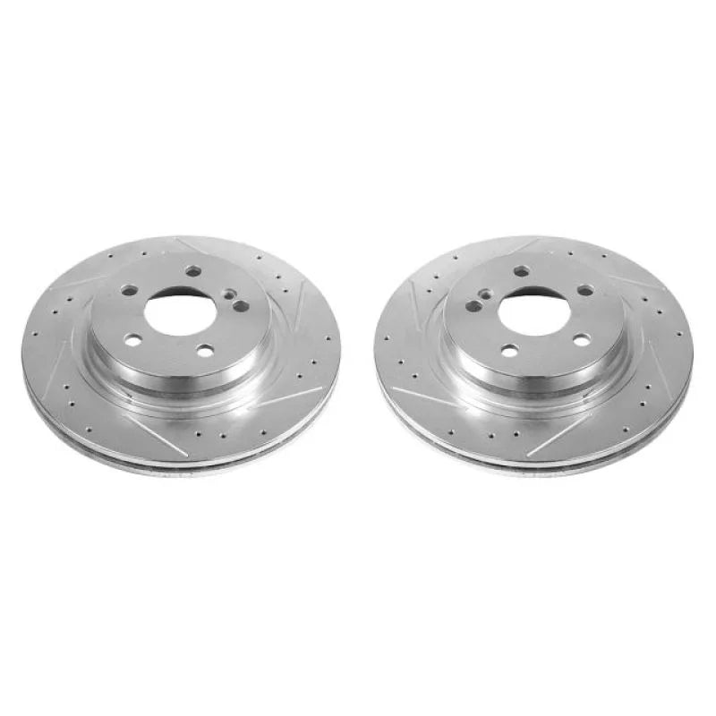 Power Stop Rear Evolution Drilled & Slotted Rotors - Main Product View