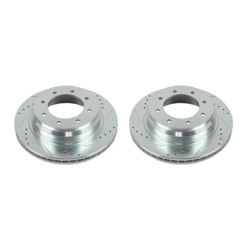 Power Stop Rear Evolution Drilled & Slotted Rotors - Main Product View