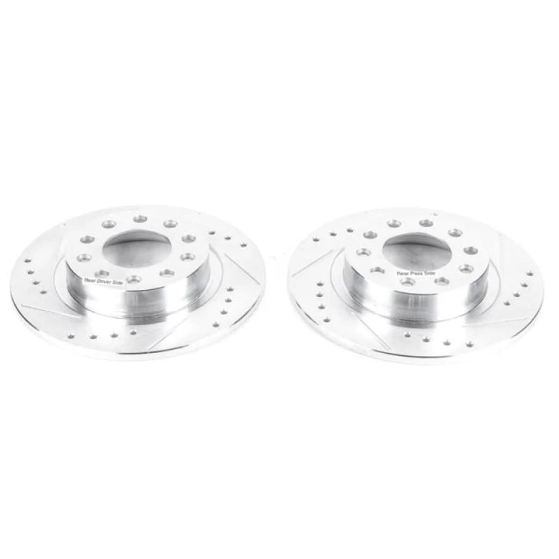 Power Stop Rear Evolution Drilled & Slotted Rotors - Pair fits 2013-2016 Dodge DART - Main Product View