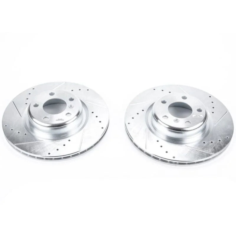 Power Stop Rear Evolution Drilled & Slotted Rotors - Main Product View