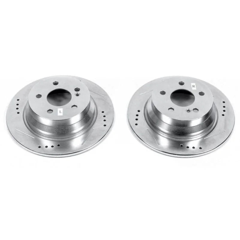 Power Stop Rear Evolution Drilled & Slotted Rotors - Main Product View