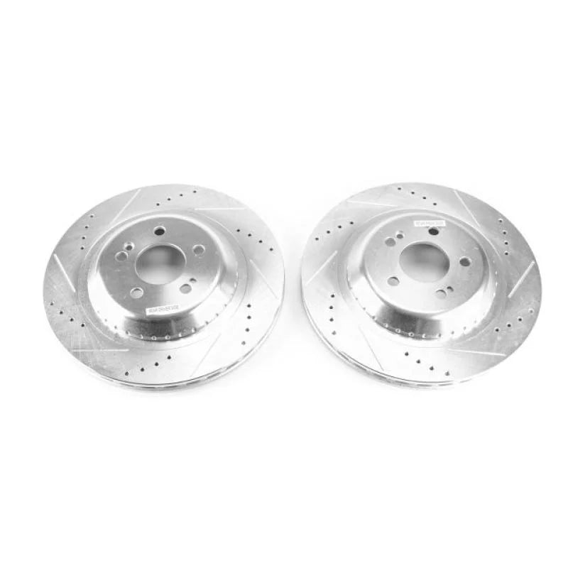 Power Stop Rear Evolution Drilled & Slotted Rotors - Main Product View