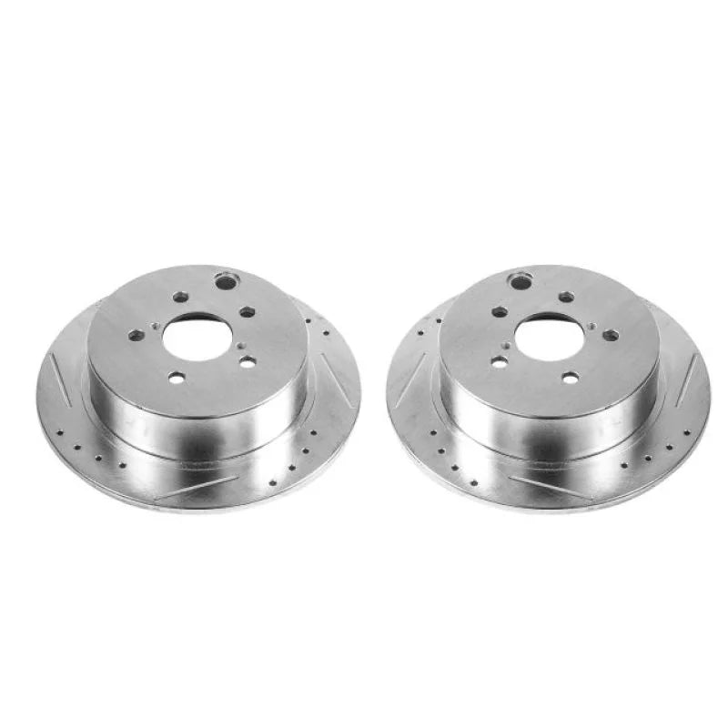 Power Stop Rear Evolution Drilled & Slotted Rotors - Main Product View