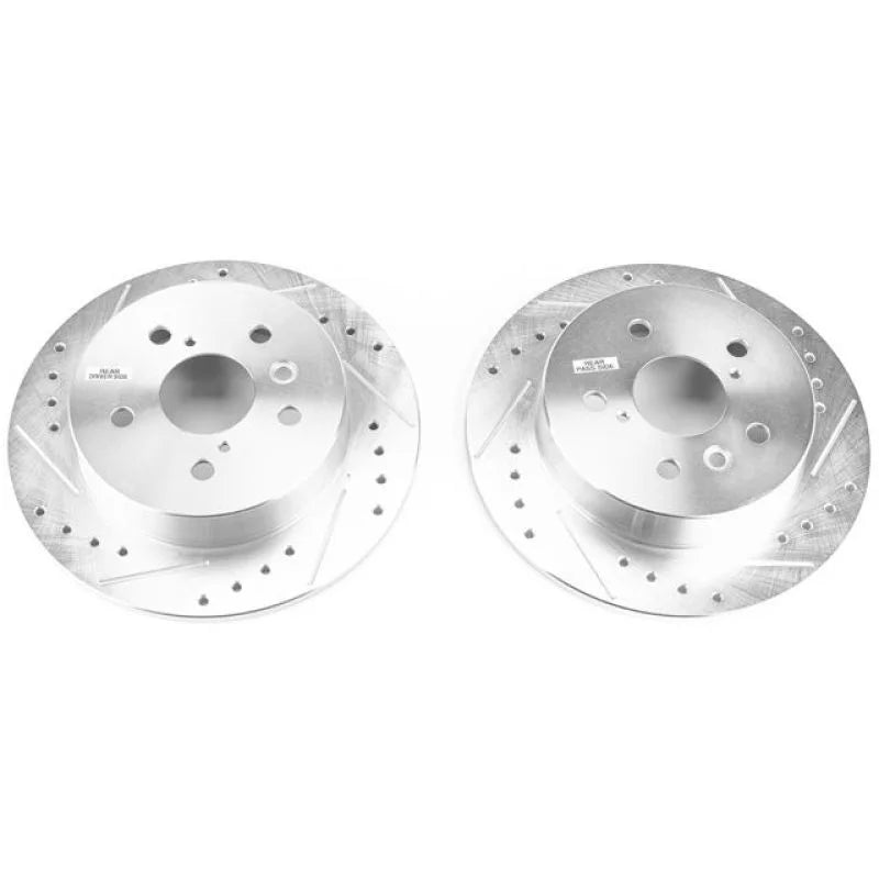 Power Stop Rear Evolution Drilled & Slotted Rotors - Pair fits 2018-2024 Toyota Camry - Main Product View