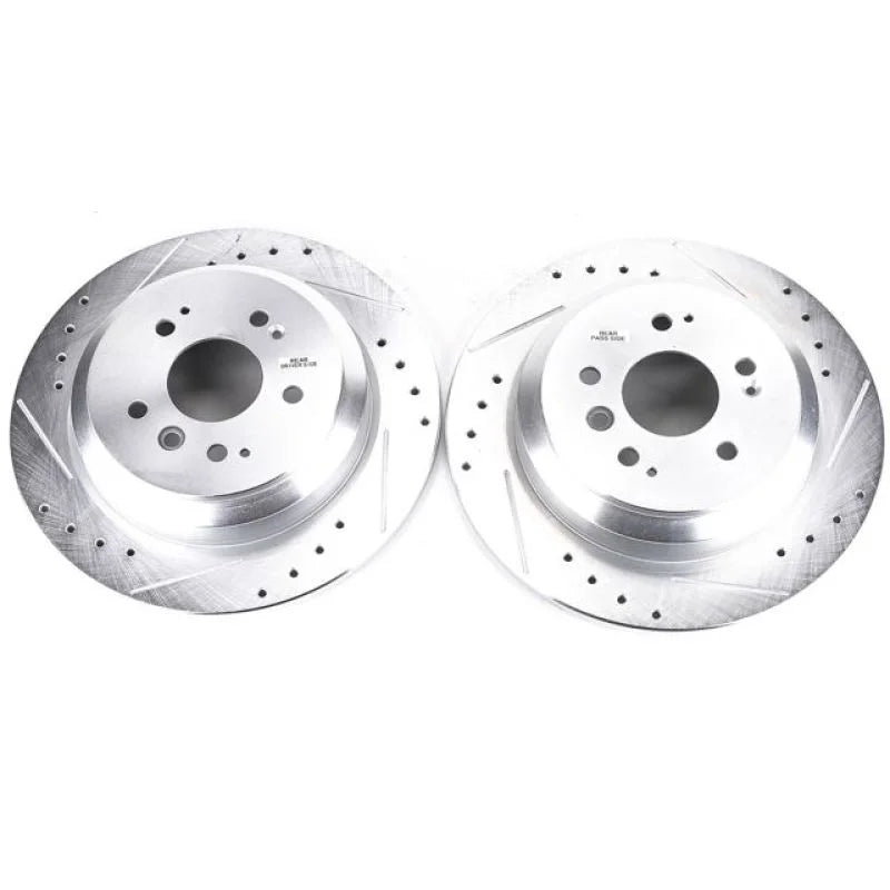 Power Stop Rear Evolution Drilled & Slotted Rotors - Main Product View