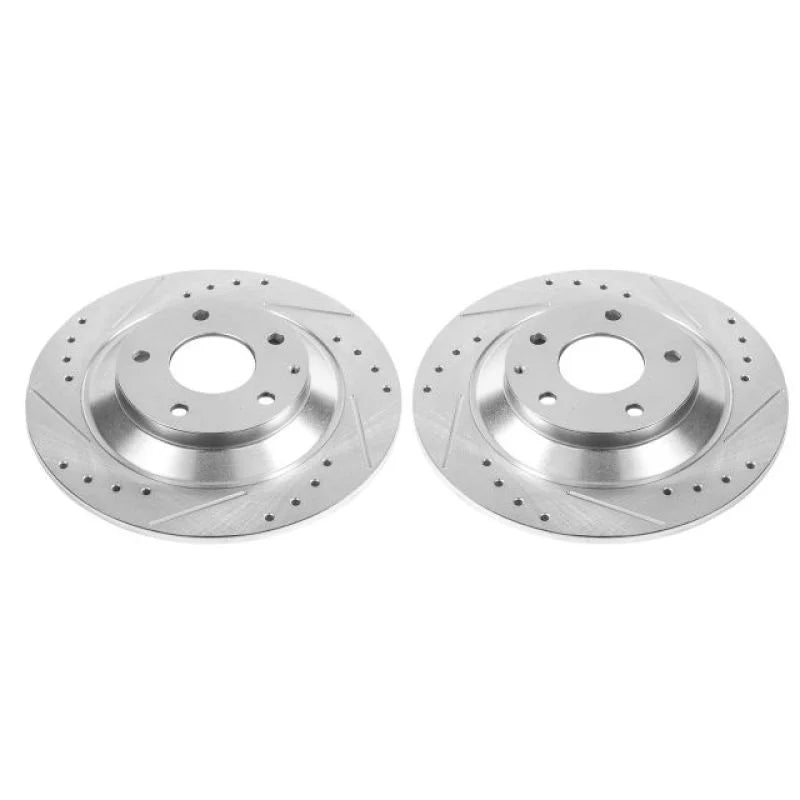 Power Stop Rear Evolution Drilled & Slotted Rotors - Main Product View