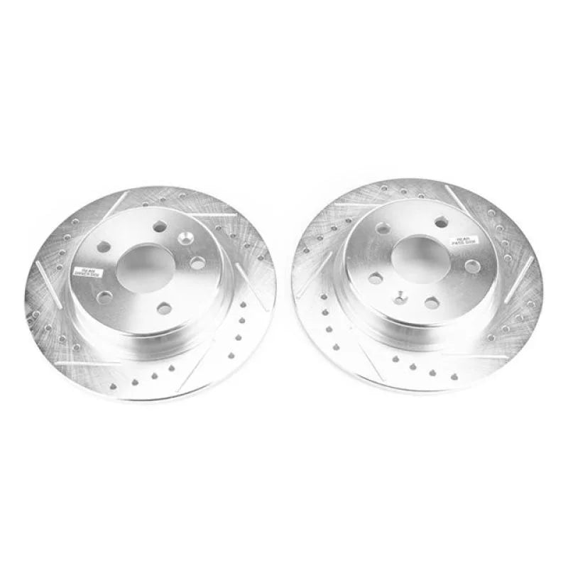 Power Stop Rear Evolution Drilled & Slotted Rotors - Main Product View