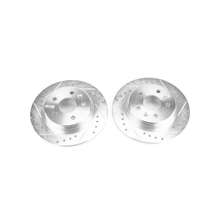 Power Stop Rear Evolution Drilled & Slotted Rotors - Side View