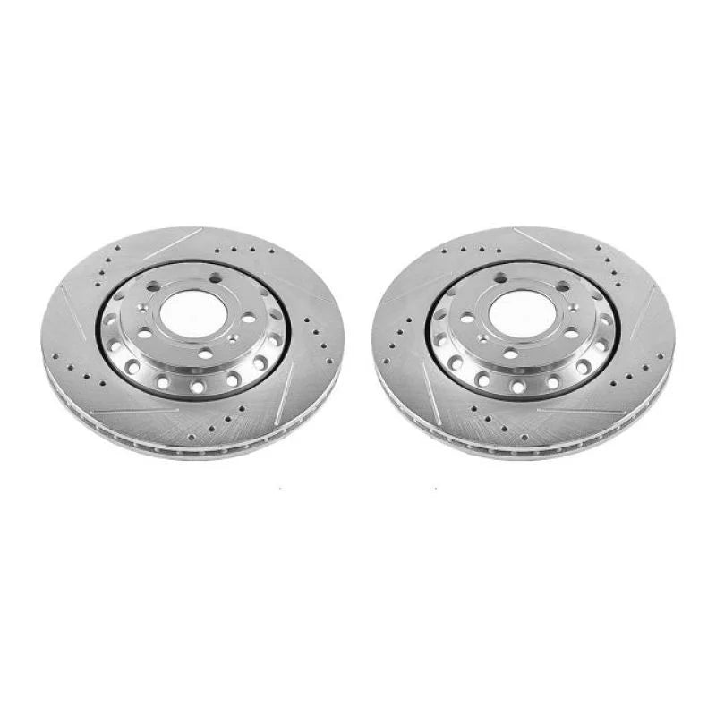 Power Stop Rear Evolution Drilled & Slotted Rotors - Main Product View