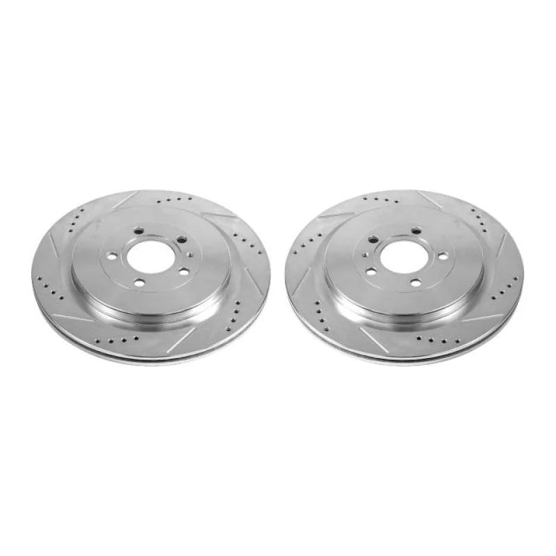 Power Stop Rear Evolution Drilled & Slotted Rotors - Main Product View