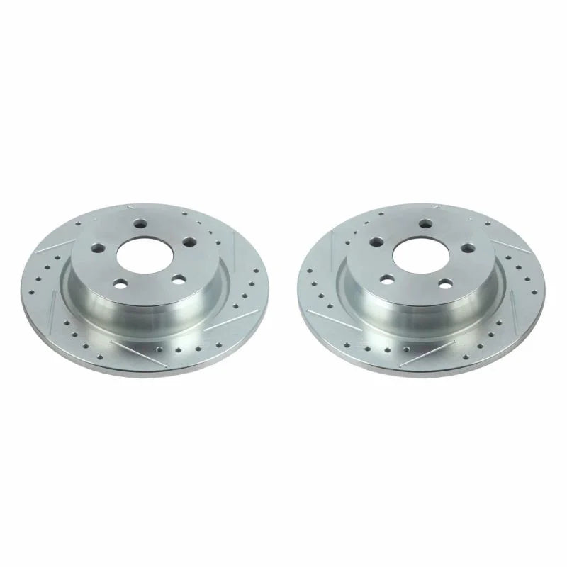 Power Stop Rear Evolution Drilled & Slotted Rotors - Main Product View