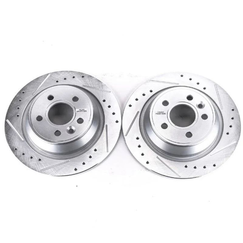 Power Stop Rear Evolution Drilled & Slotted Rotors - Main Product View