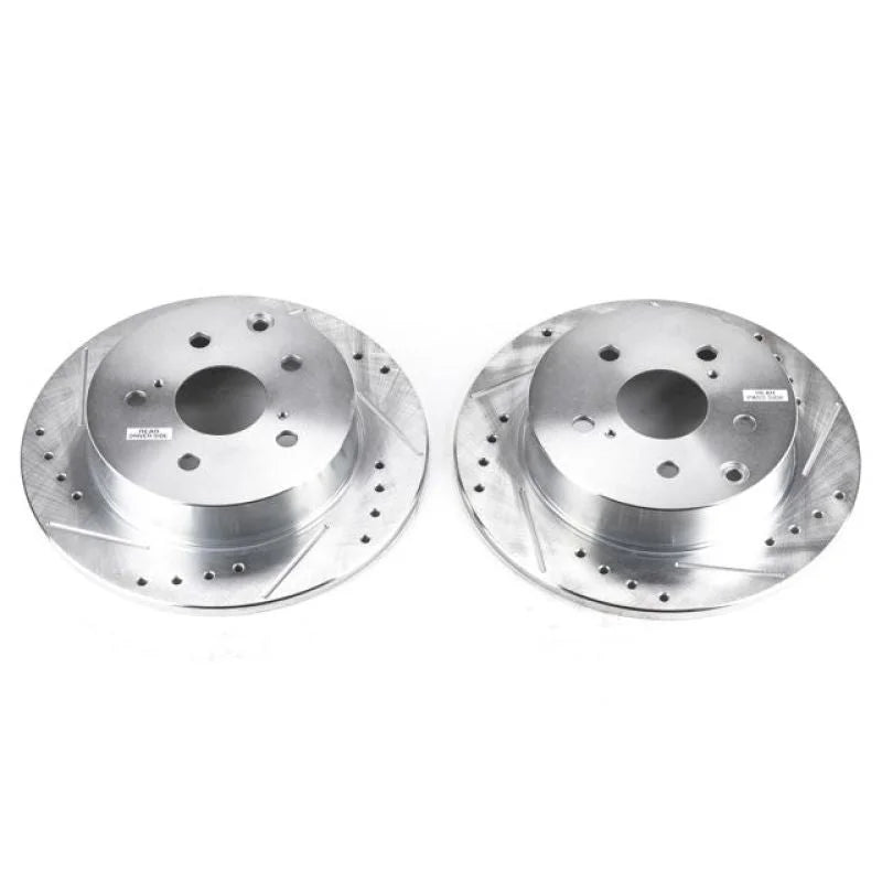 Power Stop Rear Evolution Drilled & Slotted Rotors - Main Product View