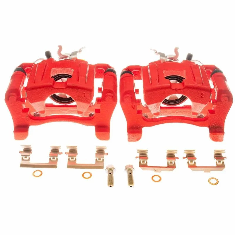 Power Stop Rear Red Calipers - Pair fits 2015-2023 Ford Mustang - Main Product View