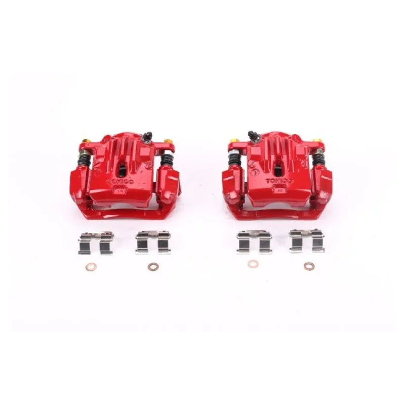 Power Stop Rear Red Calipers w/Brackets - Pair fits 2006-2009 Subaru Legacy / Outback - Main Product View