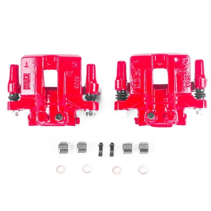 Power Stop Rear Red Calipers w/Brackets - Main Product View