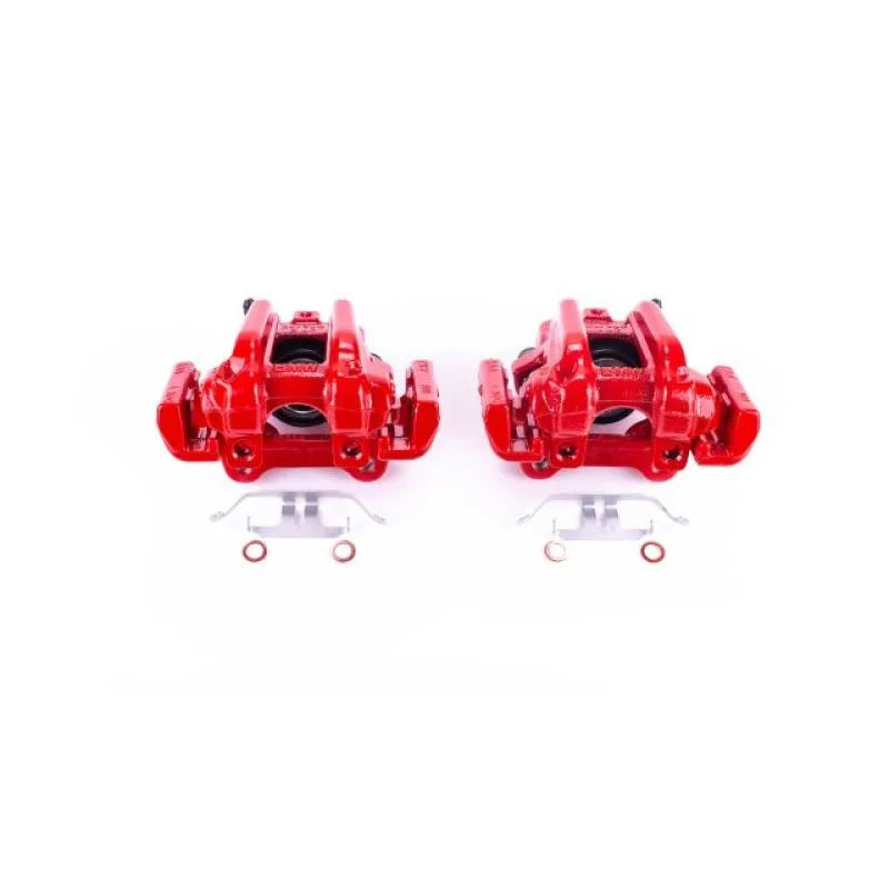 Power Stop Rear Red Calipers w/Brackets - Main Product View