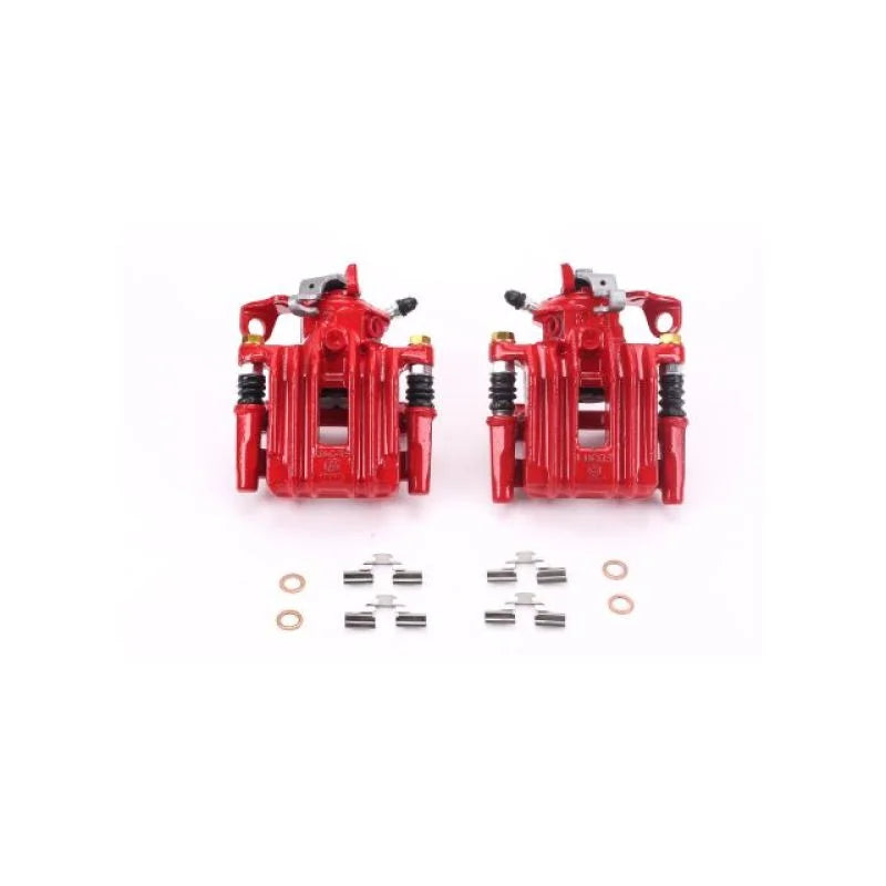 Power Stop Rear Red Calipers w/Brackets - Main Product View