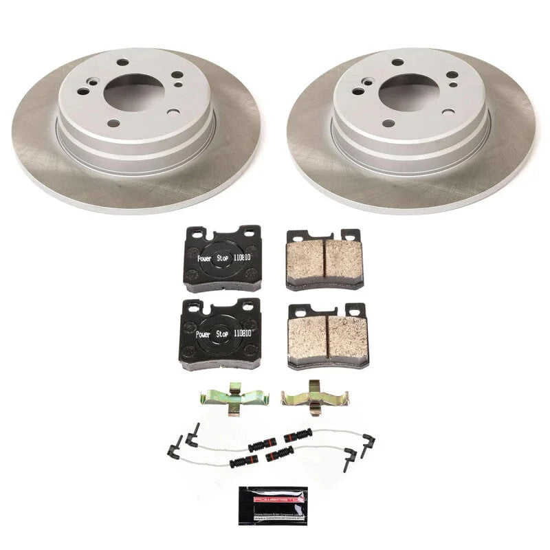 Power Stop Rear Semi-Coated Rotor Kit fits 1990-1993 Mercedes-Benz 300CE / 1993 Mercedes-Benz 300E / 1990-1992 Mercedes-Be...