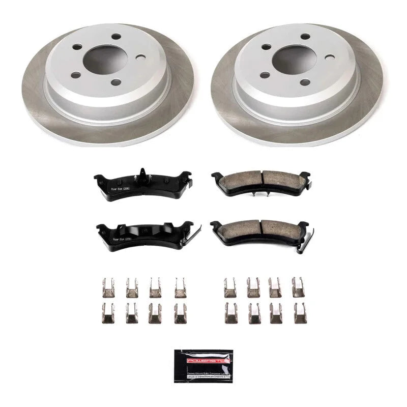 Power Stop Rear Semi-Coated Rotor Kit fits 1993-1998 Jeep Grand Cherokee