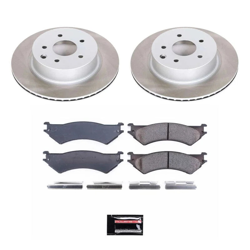 Power Stop Rear Semi-Coated Rotor Kit fits 2007 Ford E-150 / 2003-2007 Ford E-250 / 2001 2002 Ford E-250 Econoline / 2003-...