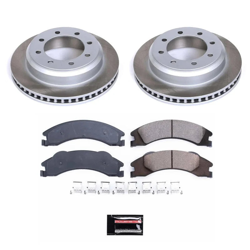 Power Stop Rear Semi-Coated Rotor Kit fits 2008-2014 Ford E-150 / 2008-2014 Ford E-250 / 2008-2025 Ford E-350 Super Duty /...
