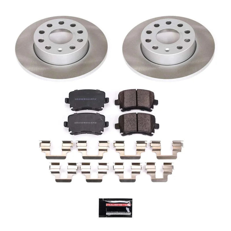 Power Stop Rear Semi-Coated Rotor Kit fits 2008 Audi A3 / 2006 2007 Volkswagen Jetta 2.0T / 2005-2007 Volkswagen Jetta 2.5...