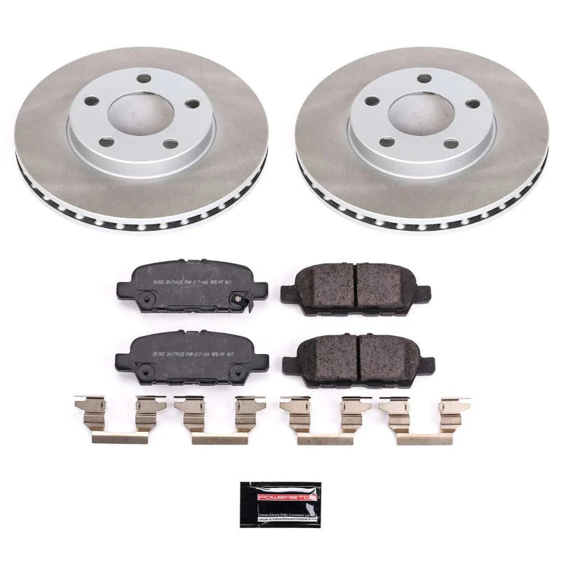 Power Stop Rear Semi-Coated Rotor Kit fits 2009-2012 Infiniti EX35 / 2013 Infiniti EX37 / 2015 Infiniti Q40 / 2014-2017 In...