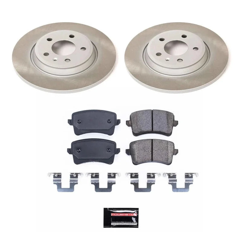 Power Stop Rear Semi-Coated Rotor Kit fits 2009-2016 Audi A4 / 2009-2016 Audi A4 Quattro / 2010-2014 Audi A5 / 2008-2017 A...