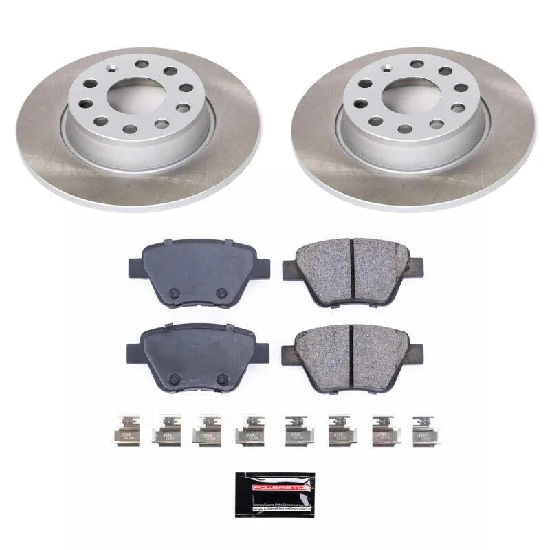 Power Stop Rear Semi-Coated Rotor Kit fits 2010-2013 Audi A3 / 2010-2013 Audi A3 Quattro / 2012 Volkswagen Beetle / 2012-2...