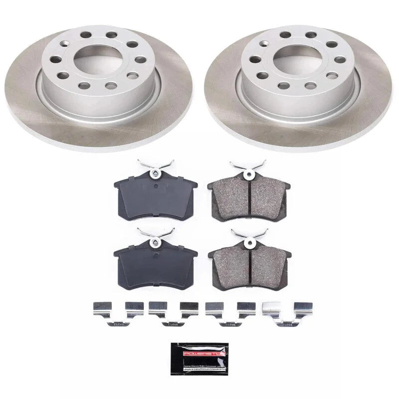 Power Stop Rear Semi-Coated Rotor Kit fits 2010-2013 Audi A3 / 2013-2019 Volkswagen Beetle / 2016-2018 Volkswagen Beetle Dune