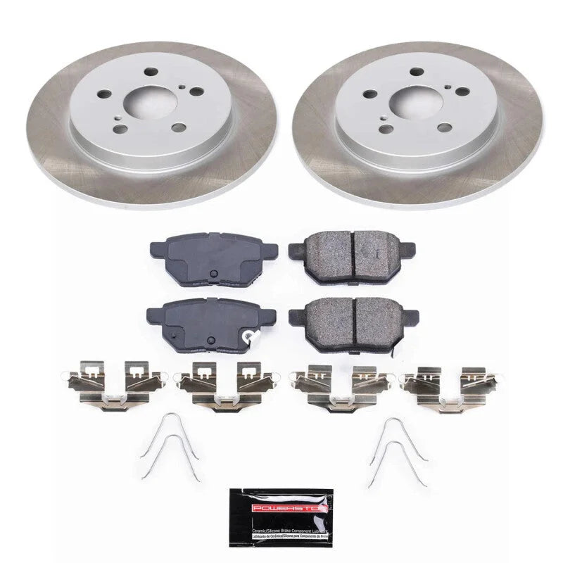 Power Stop Rear Semi-Coated Rotor Kit fits 2011-2013 Lexus CT200H / 2010 2011 2015 2021 Toyota Prius / 2012-2015 Toyota Pr...