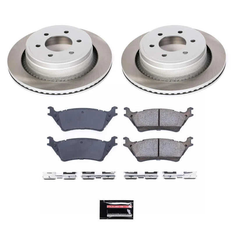 Power Stop Rear Semi-Coated Rotor Kit fits 2012-2018 Ford F-150