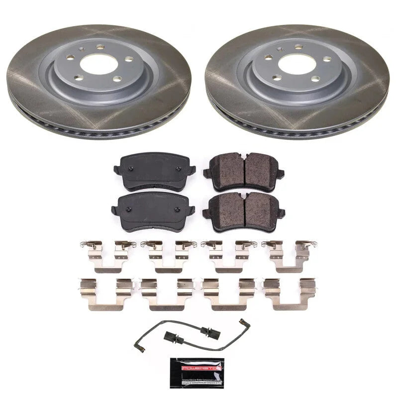 Power Stop Rear Semi-Coated Rotor Kit fits 2012 Audi A7 Quattro / 2017-2021 Porsche Macan / 2017-2021 Porsche Macan GTS / ...
