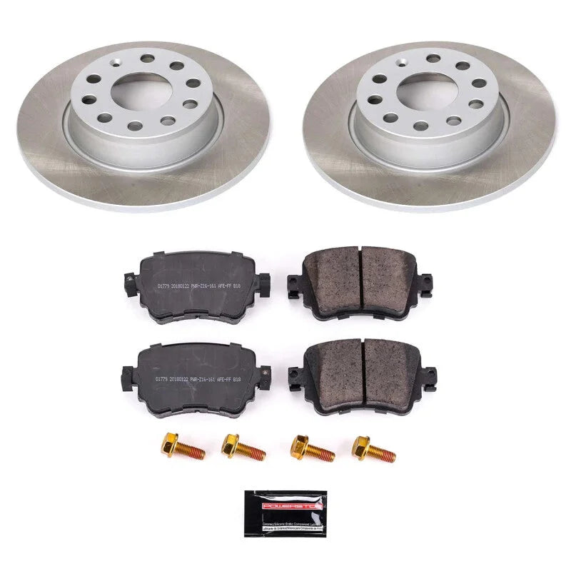 Power Stop Rear Semi-Coated Rotor Kit fits 2015-2018 Volkswagen GTI / 2015-2021 Volkswagen Golf / 2017-2019 Volkswagen Gol...