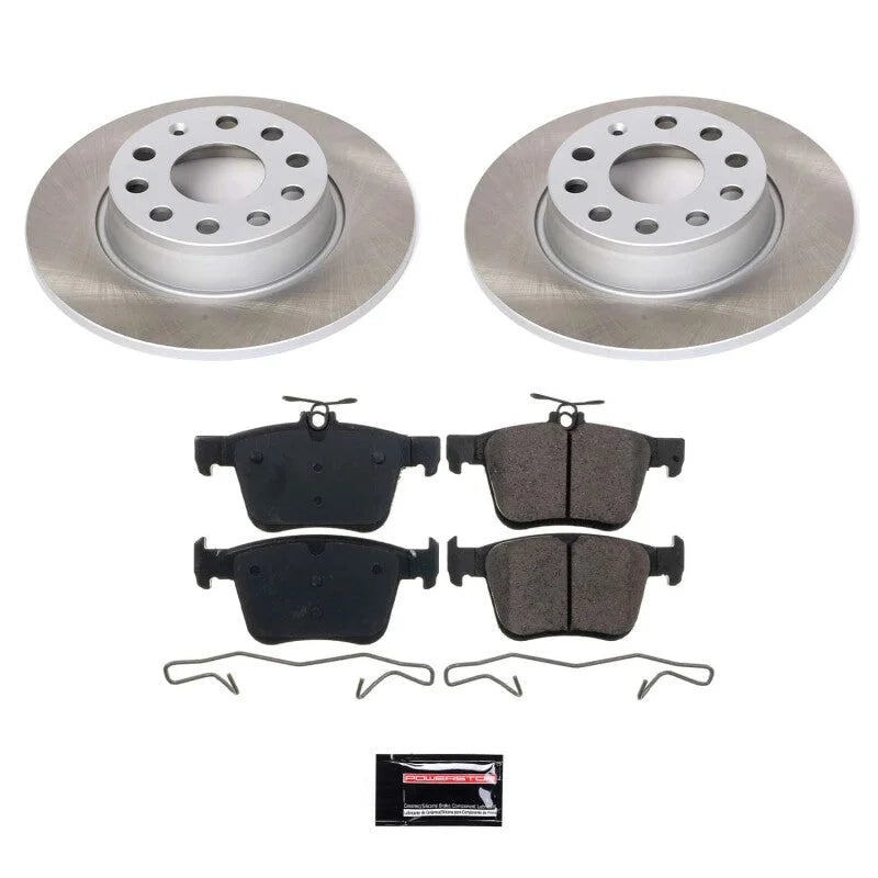 Power Stop Rear Semi-Coated Rotor Kit fits 2015-2020 Audi A3 / 2015-2018 Audi A3 Quattro / 2016-2018 Audi A3 Sportback / 2...