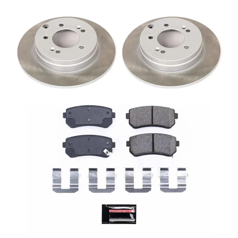 Power Stop Rear Semi-Coated Rotor Kit fits 2015 Hyundai Sonata ECO / 2015-2017 Hyundai Tucson Fuel Cell / 2016 Kia Cadenza...