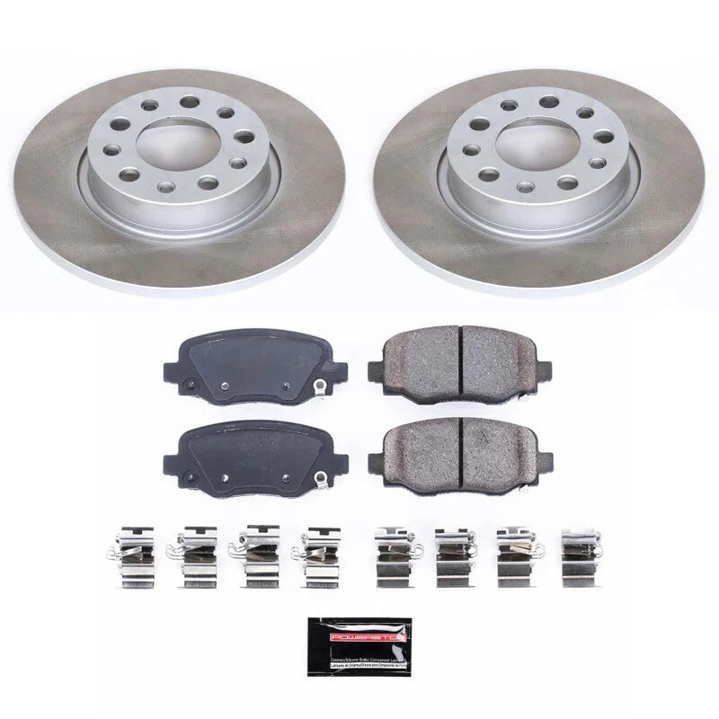 Power Stop Rear Semi-Coated Rotor Kit fits 2016-2020 Fiat 500X / 2015-2023 Jeep Renegade