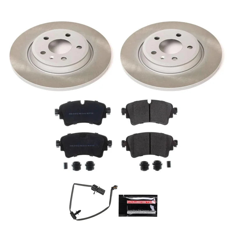 Power Stop Rear Semi-Coated Rotor Kit fits 2017-2020 Audi A4 Premium / 2019 Audi A4 Titanium / Audi A4