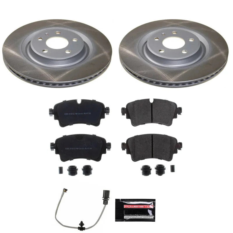 Power Stop Rear Semi-Coated Rotor Kit fits 2019-2020 Audi A6 Quattro / 2020 Audi A6 Allroad / 2019-2020 Audi A7 Sportback ...