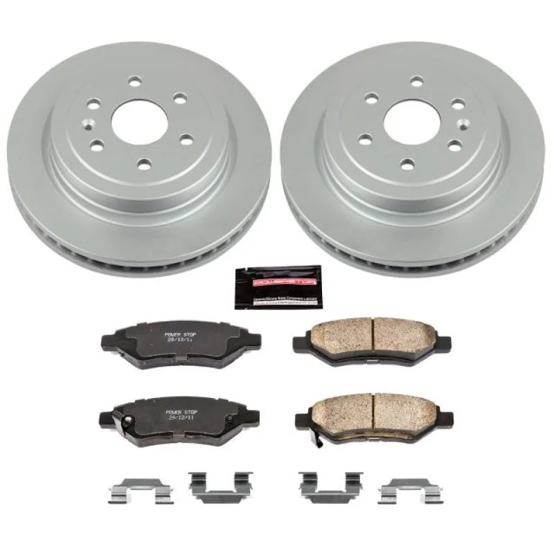 Power Stop Rear Z17 Evolution Geomet Coated Brake Kit fits 2010-2016 Cadillac SRX / 2011 Saab 9-4X Aero - Main Product View