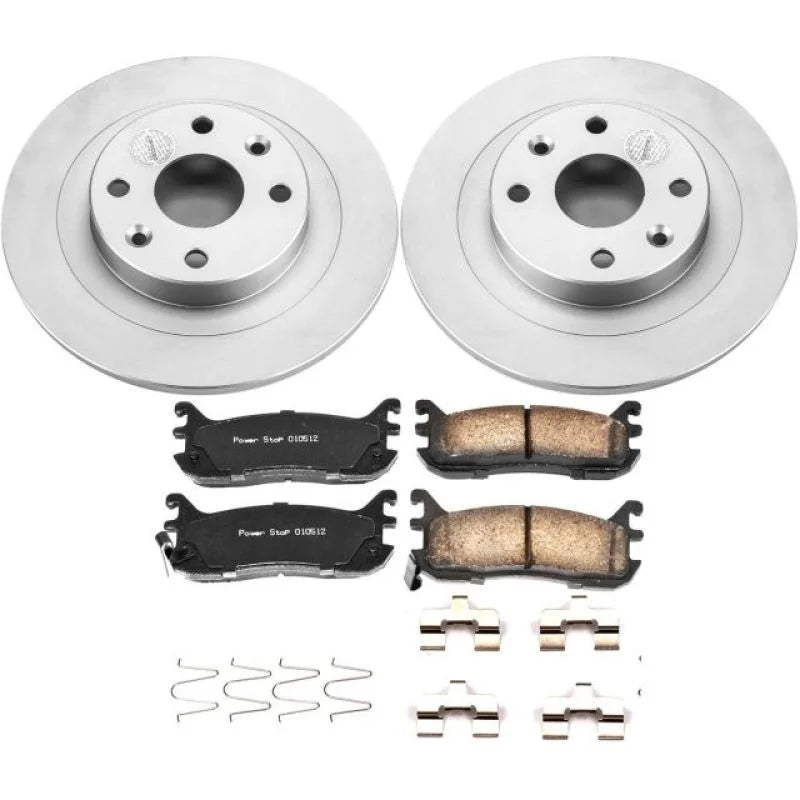 Power Stop Rear Z17 Geomet Coated Brake Kit fits 1997-2000 Ford Escort / 1998-2003 Ford Escort ZX2 / 1994-1997 1999-2003 M...
