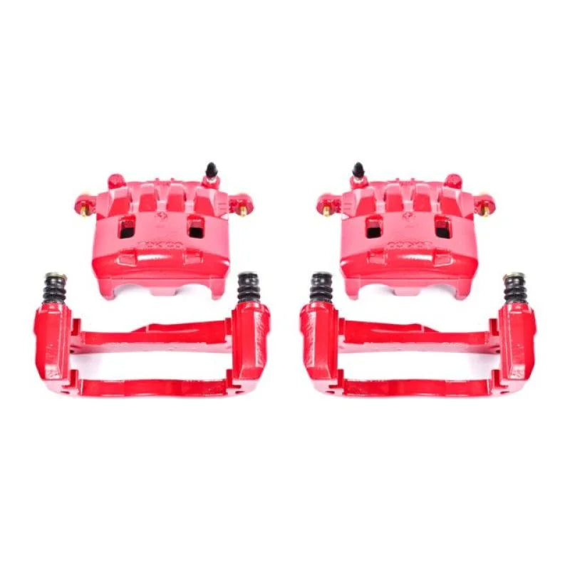 Power Stop Red Calipers w/Brackets Pair Front fits 2005 2006 Saab 9-2x / 2002-2011 2015 2016 Subaru Impreza / 2006-2011 Su...
