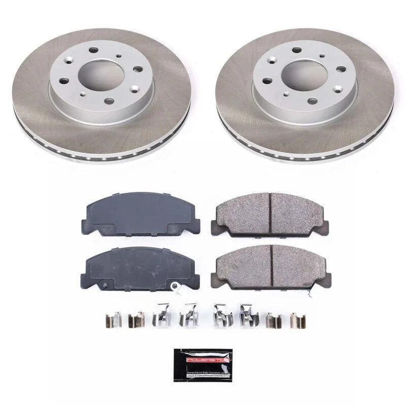 Power Stop Semi-Coated Front Rotor Kit fits 1990 1991 Honda CRX / 1990-2000 Honda Civic / 1993-1997 Honda Civic Del Sol
