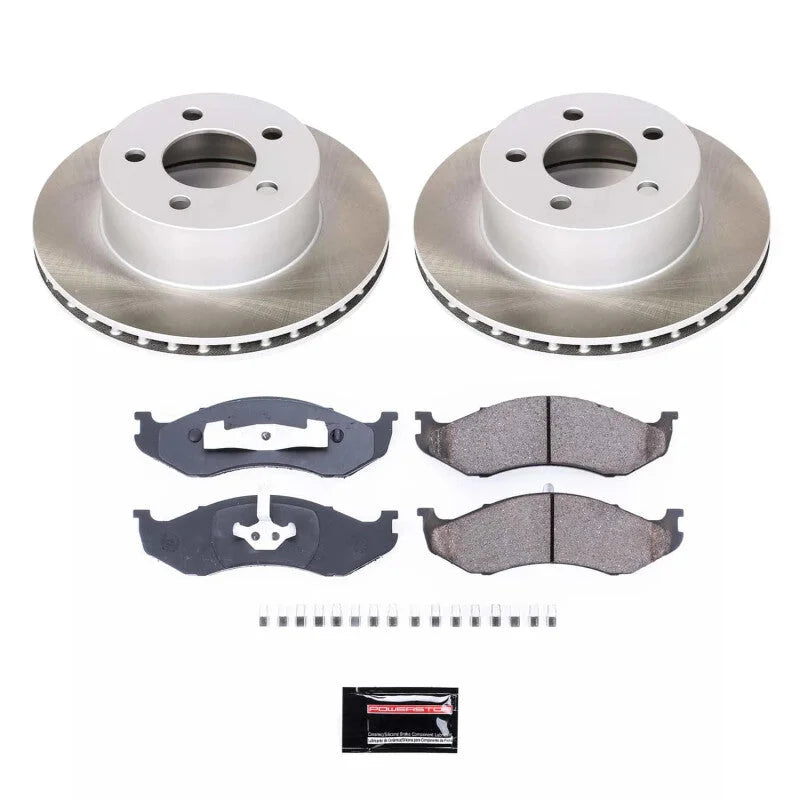 Power Stop Semi-Coated Rotor Kit Front fits 1990-1999 Jeep Cherokee / 1990-1992 Jeep Comanche / 1993-1998 Jeep Grand Chero...