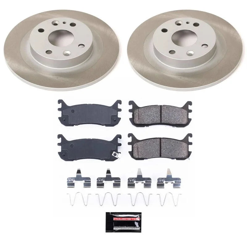 Power Stop Semi-Coated Rotor Kit Rear fits 1997-2000 Ford Escort / 1998-2003 Ford Escort ZX2 / 1994-1997 1999-2003 Mazda M...