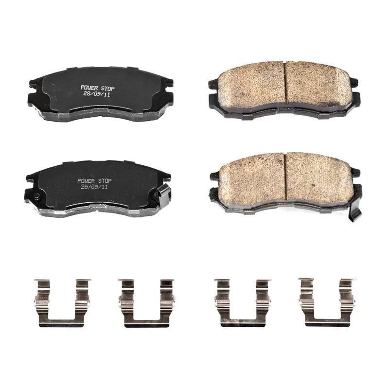 Power Stop Z17 Ceramic Front Brake Pads w/Hardware fits 2004 2005 Chrysler Sebring / 1995-2003 Chrysler Sebring LX / 1995-...