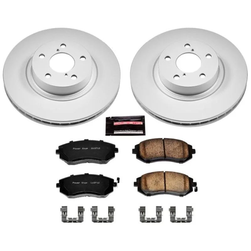Power Stop Z17 Geomet Coated Brake Kit Front fits 2005 2006 Saab 9-2x / 2006-2010 Subaru Impreza 2.5I / 2002-2010 Subaru I...