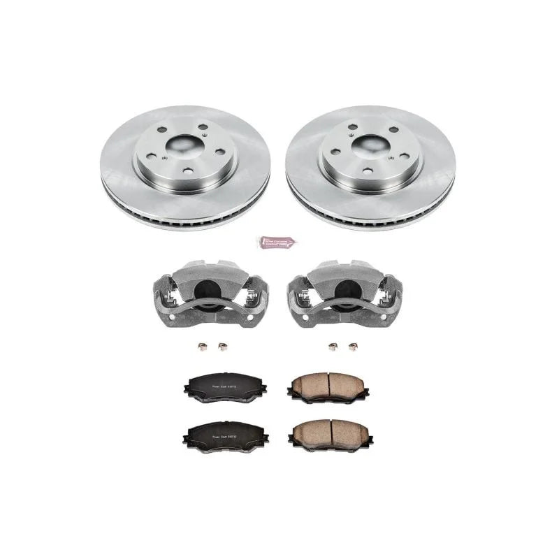 PowerStop Autospecialty Front Brake Kit w/Calipers fits 2010-2012 Lexus HS250H / 2008-2015 Scion xB / 2012-2017 Toyota Pri...